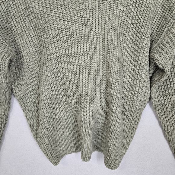 Astr The Label Twist Back Sweater Sz M Sage Green Acrylic Pullover Long Sleeve - Picture 4 of 12